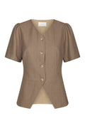 Jules Pinstripe Blus - Taupe