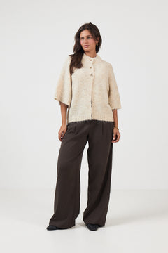 Benuta Fluffy Knit Cardigan - Ivory