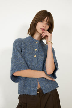 Benuta Fluffy Knit Cardigan - Smoke Blue