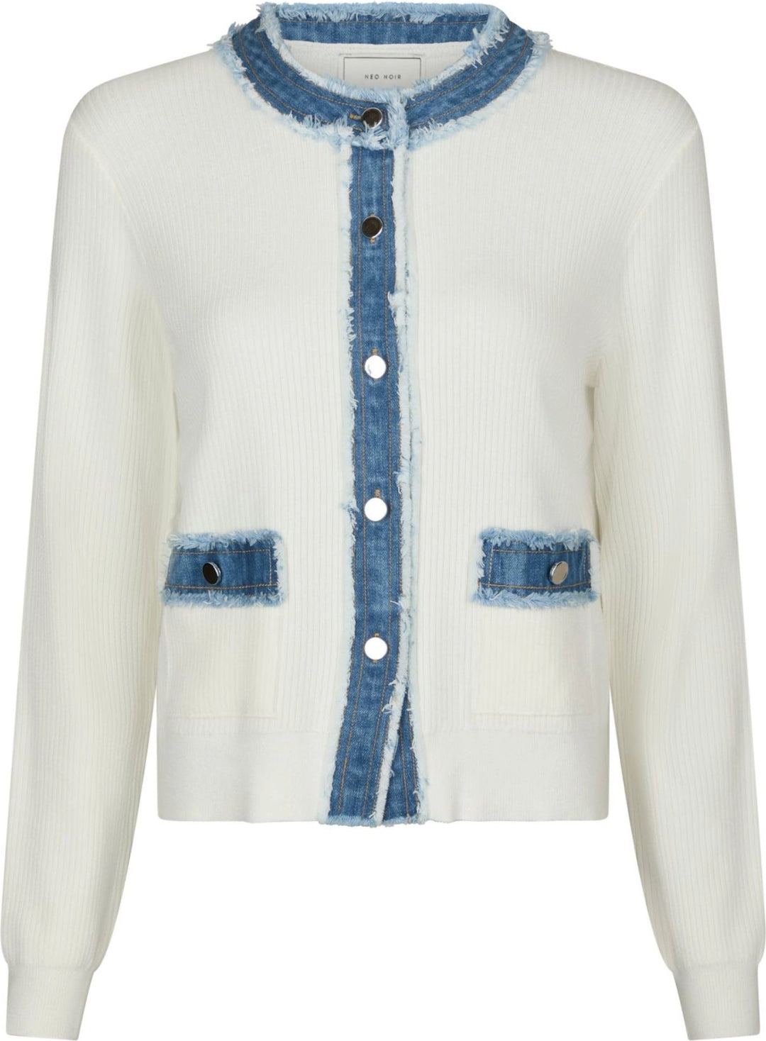 Zelma Knit Denim Cardigan - Off White