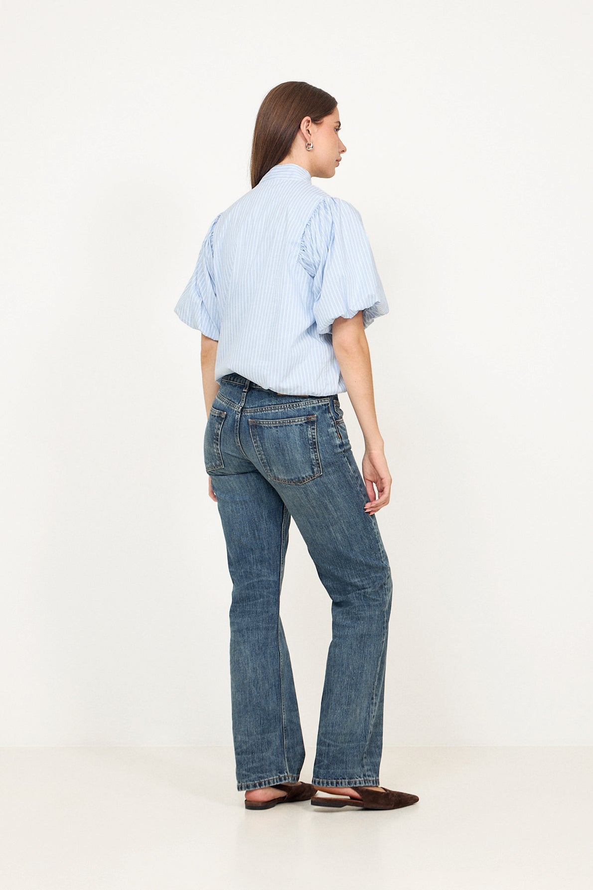 Parisa Stripe Blouse - Ljusblå
