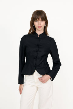 Ardena Linen Blazer - Black