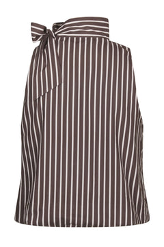 Veda Wide Stripe Top - Dark Brown
