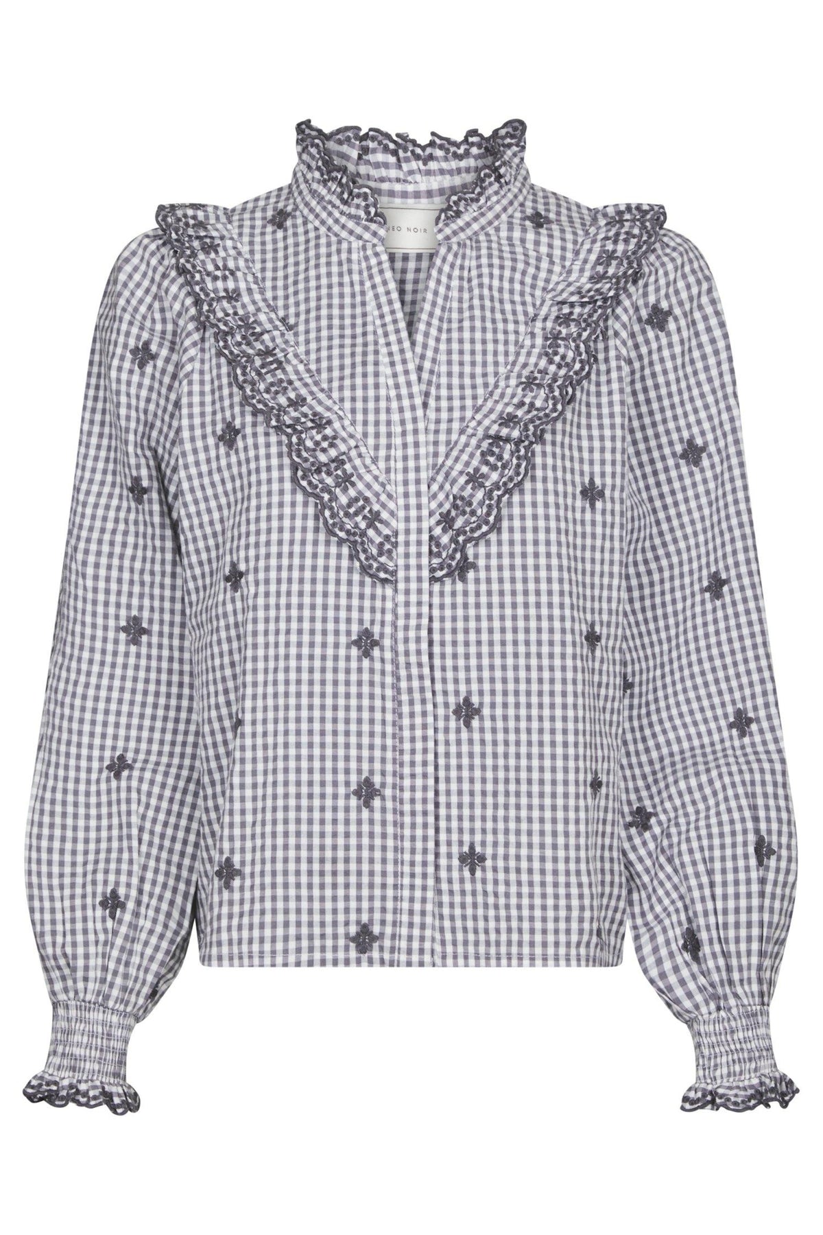 Degas Check Blus - Grå