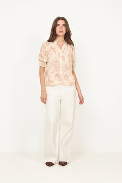 Diana Faded Paisley Blouse - Sand