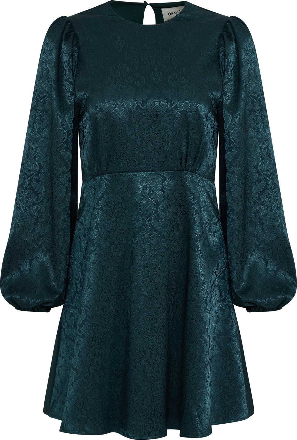 Edda Short Pattern Dress - Dark Green