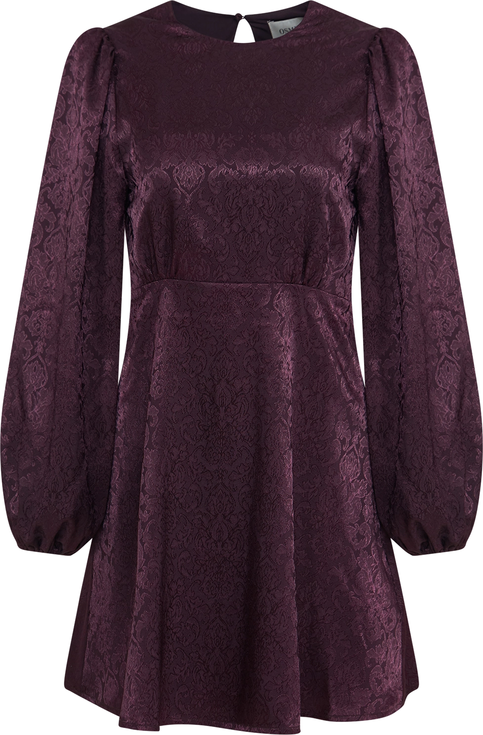 Edda Short Pattern Dress - Plum