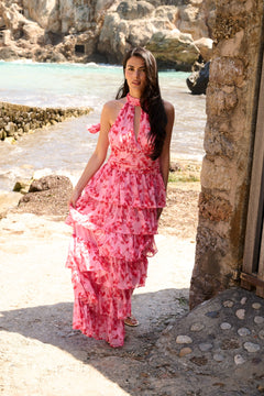 Ailu Maxi Dress - Pink/Red