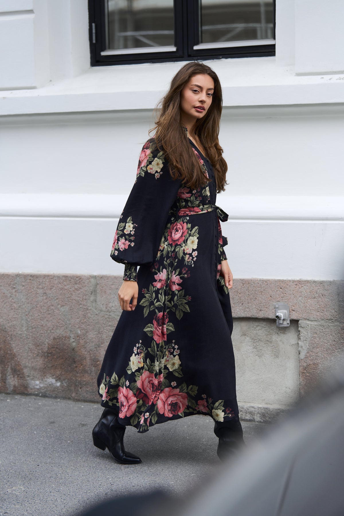 Benedicte Linen Midi Dress - Mörkrosa
