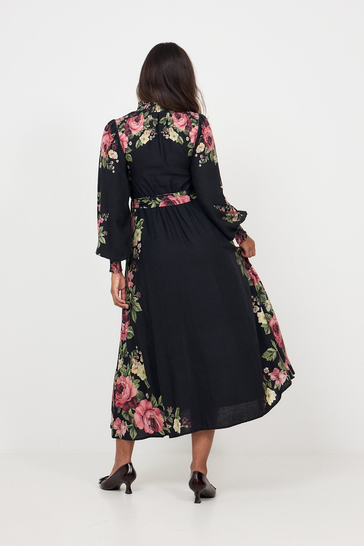 Benedicte Linen Midi Dress - Mörkrosa