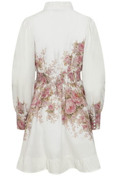 Liv Linen Mini Dress - Off-White / Pink