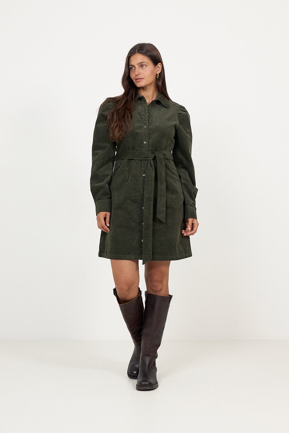 Runa Short Corduroy Dress - Deep Depths