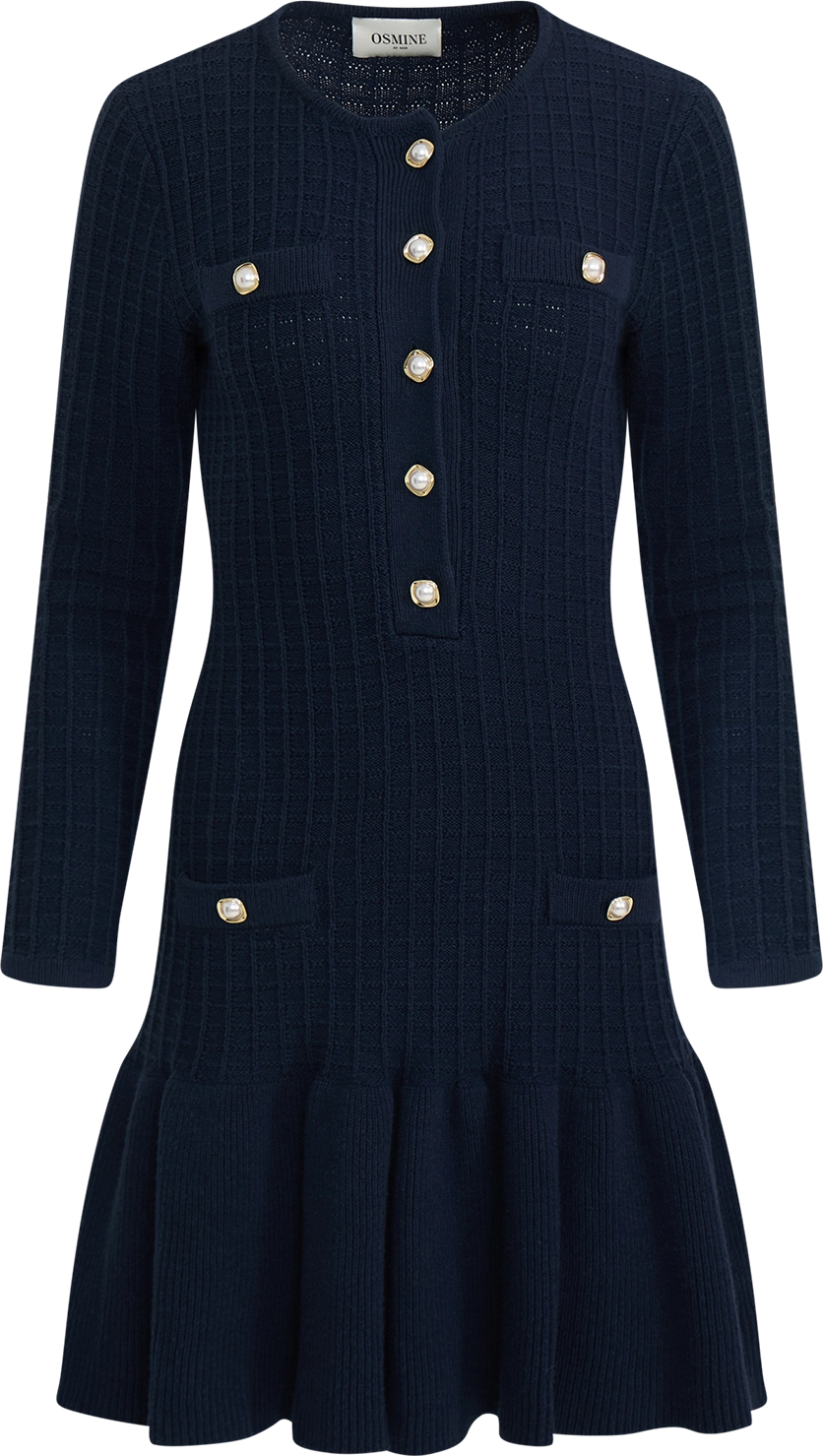Gerda Crochet Mini Dress - Navy