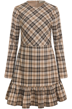 Lena Check Mini Dress - Brown Check