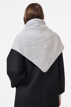 Vicki Wool Big Triangle Scarf - Grey Melange