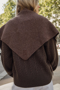 Vicki Wool Big Triangle Scarf - Dark Brown