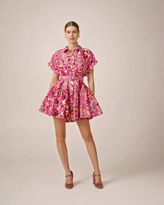 Poplin Belt Dress - Bright Field