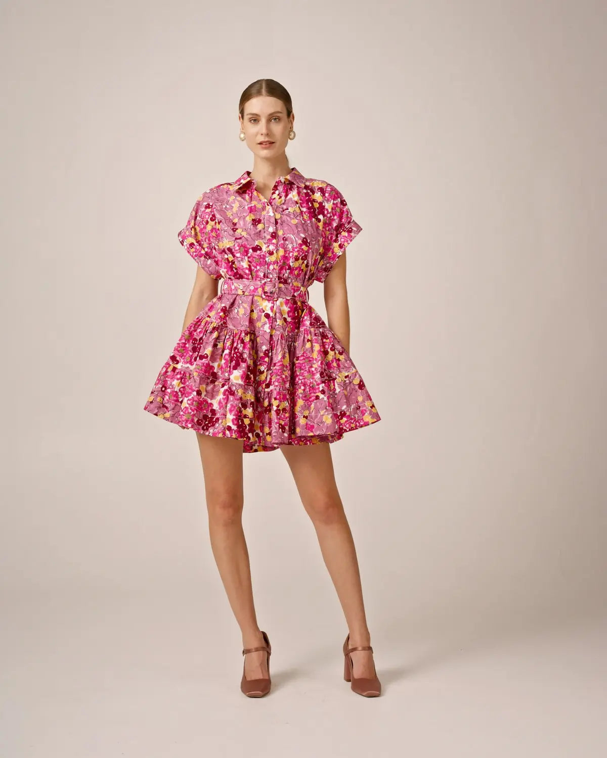 byTiMo Poplin Belt Dress - Bright Field