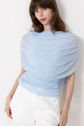 Cottuna Drapy Mesh Topp - Ljusblå