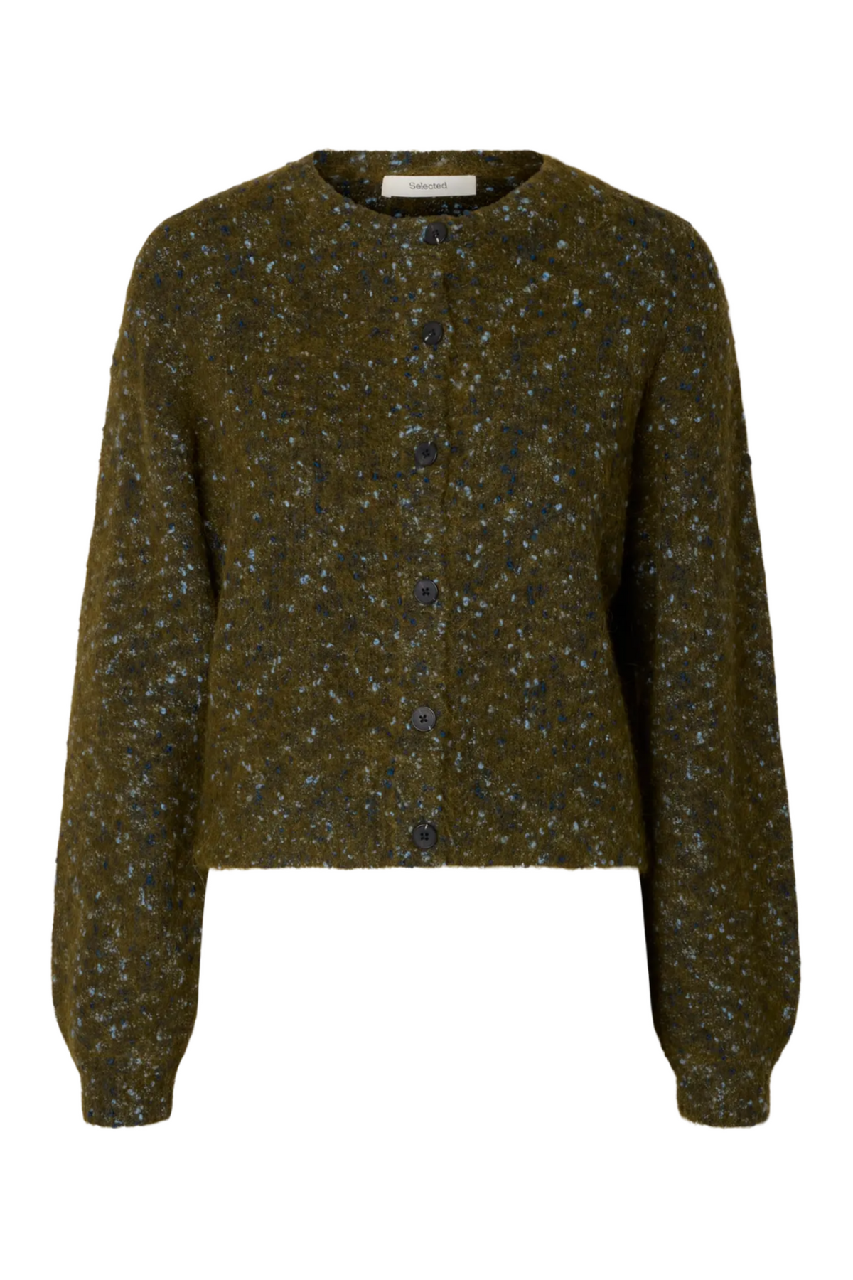 Kat Ls Knit Short Cardigan - Fir Green
