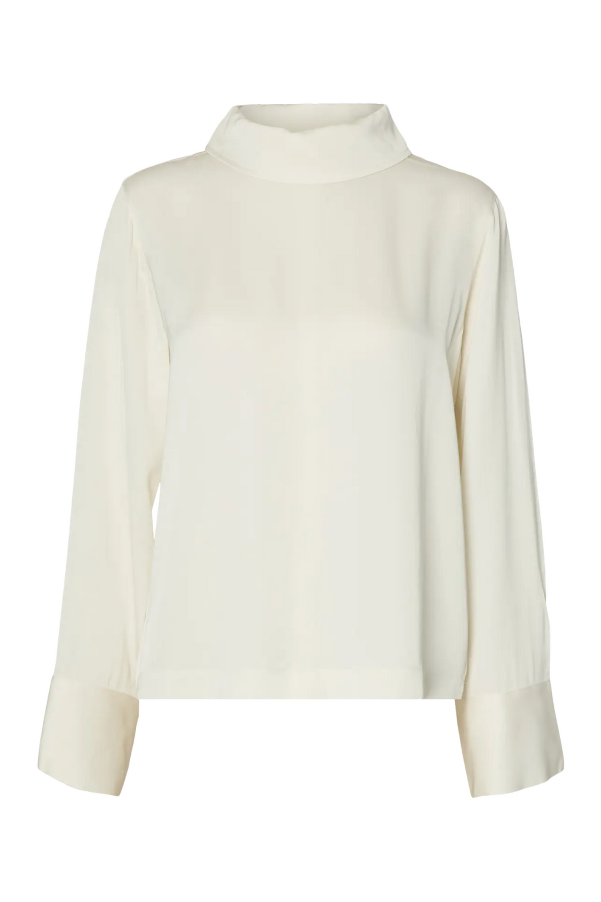 Soler Regular Ls High Neck Top - Egret