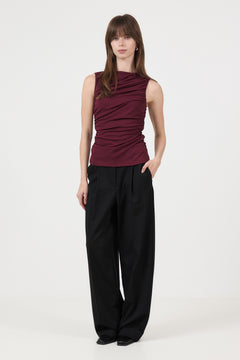 Mira Fitted Sl Top - Tawny Port