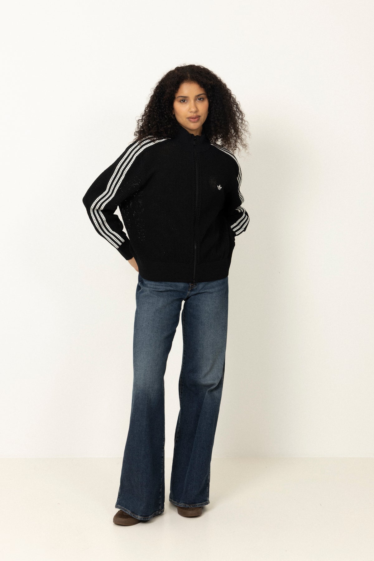Crochet Track Top - Svart