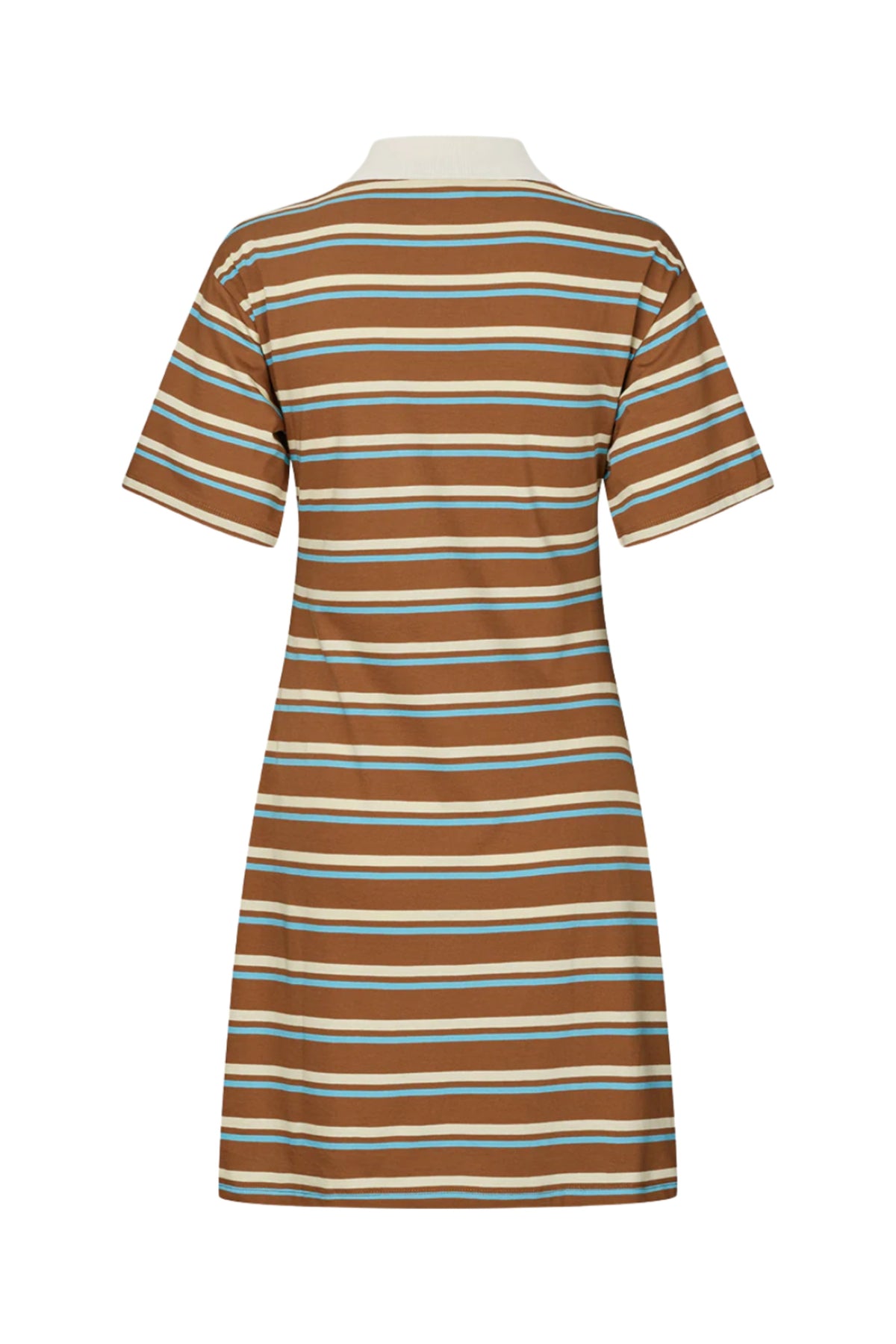 Stetson Polo Dress - Nuthatch Cream Stripe