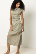 Tailor Lace Dress - Moss Gray