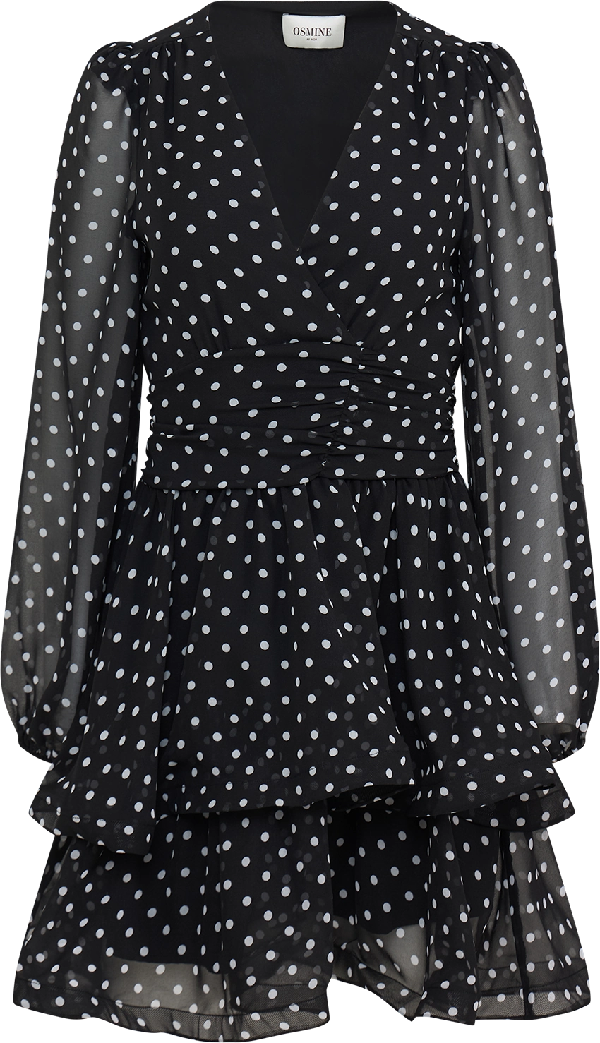 Jade Wave Polka Dot Dress - Black Dot
