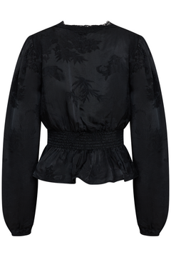 Nord Satin Lace Blouse - Black