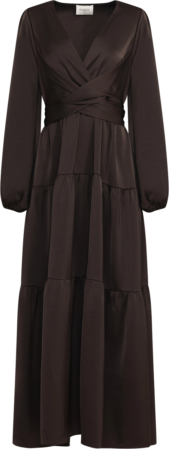 Hedvig Satin Dress - Dark Brown