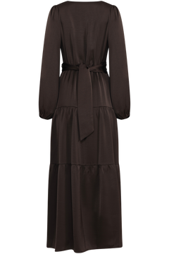 Hedvig Satin Dress - Dark Brown