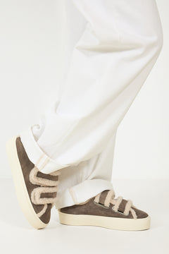 Shearling Low Velcro - Grey