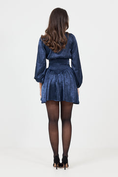 Edla Jacquard Mini Dress - Navy
