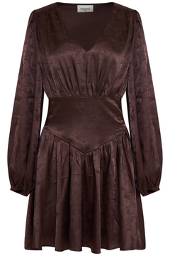 Edla Jacquard Mini Dress - Brown