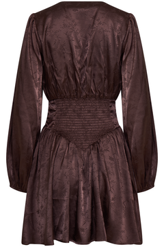 Edla Jacquard Mini Dress - Brown