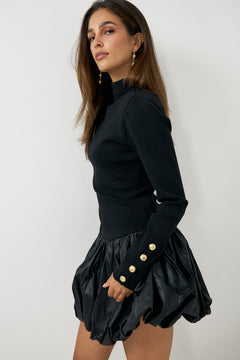 Elodi Knit Mini Dress - Black