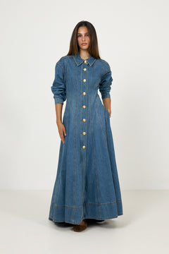 Viva Denim Midi Dress - Stormy Indigo