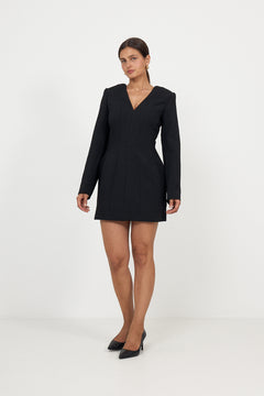Ninni Cut-Out Shoulder Hourglass Mini Dress - Black