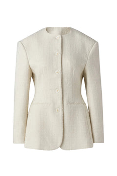 Carol Fitted Boucle Blazer - Vanilla