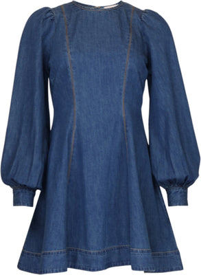 Denim Fitted Dress - French Blue