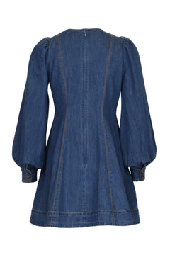 Denim Fitted Dress - French Blue