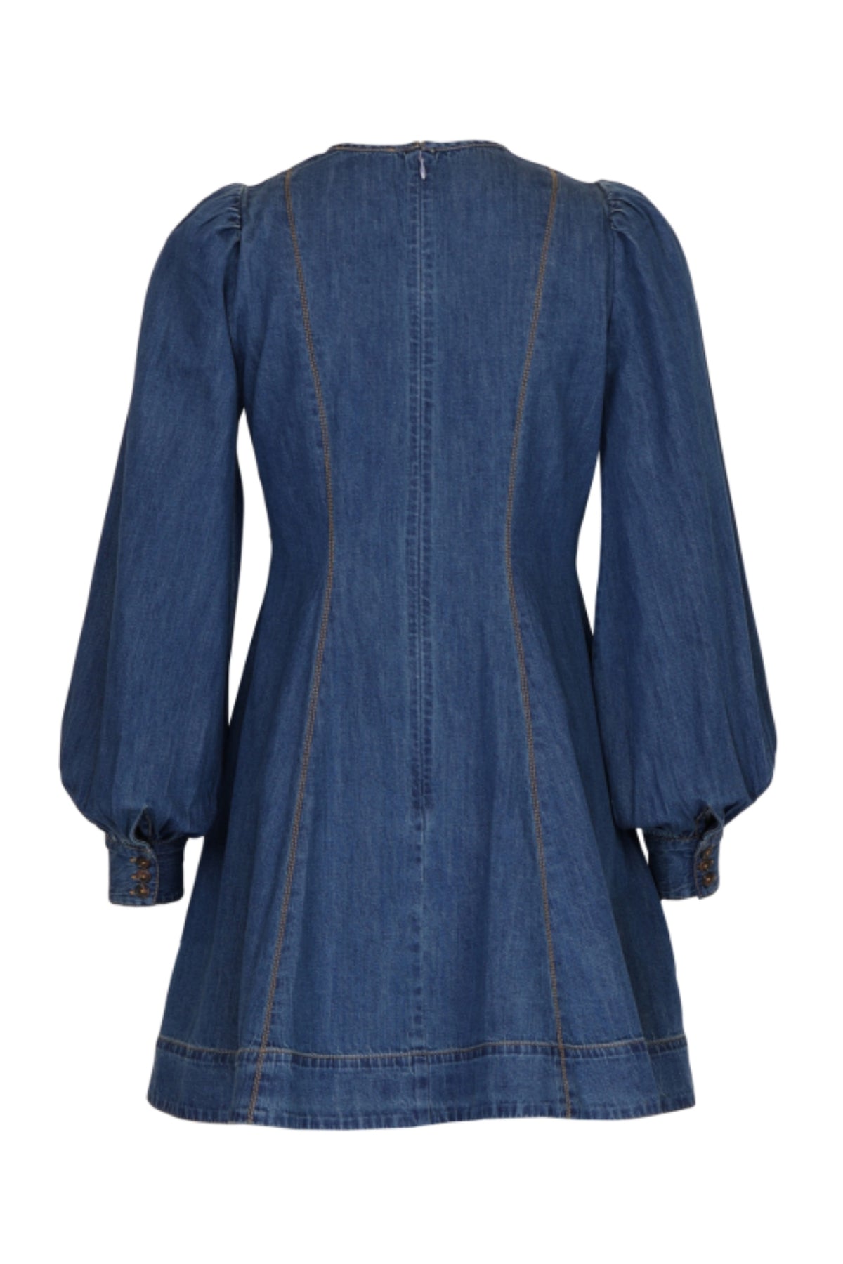 Denim Fitted Dress - French Blue