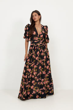 Striped Organza Gown - Midnight Field