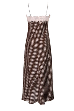 Satin Slip Dress - Blush Dots