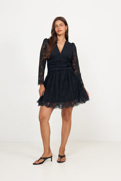 Lace Mini Dress - Black