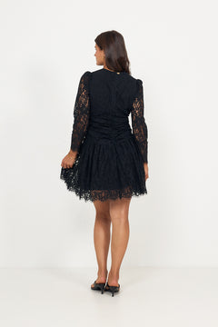 Lace Mini Dress - Black