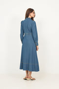 Denim Button-Down Dress - French Blue
