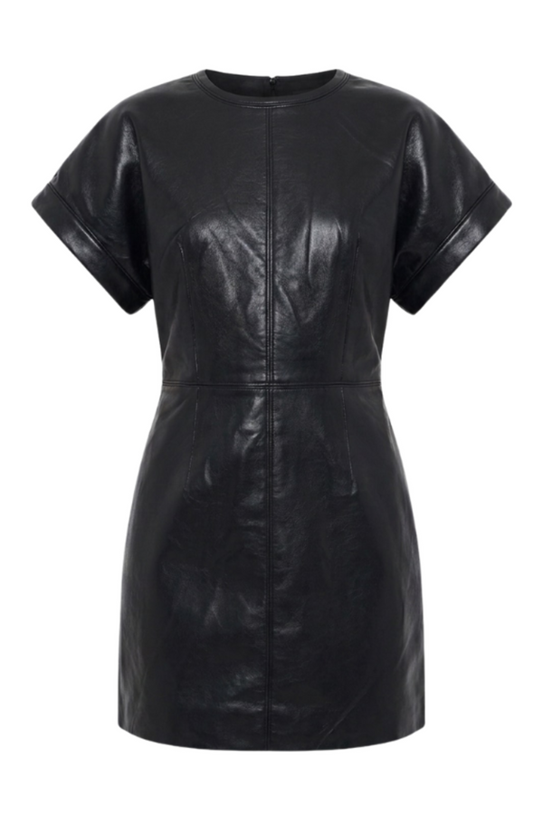 Zelie Dress - Black Recycled Leather